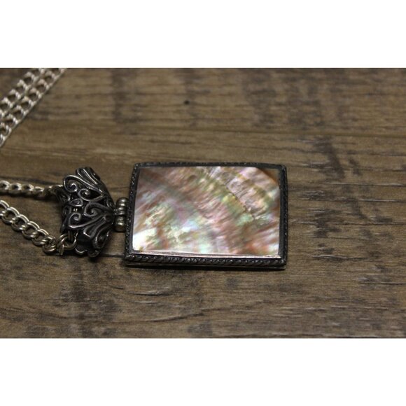 ExEx Claudia Agudelo Pendant Necklace Sterling Abalone Mother of Pearl Jewelry‎ - Picture 3 of 15